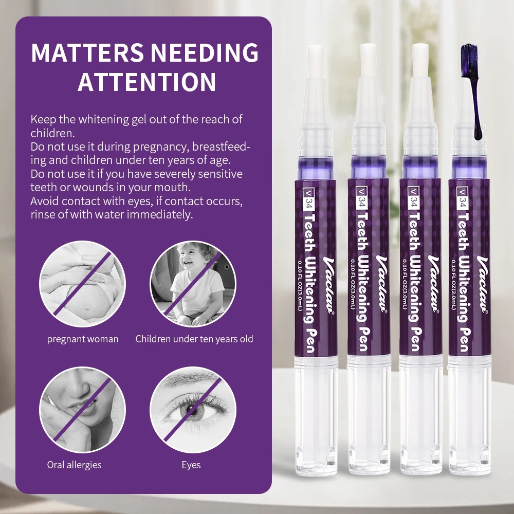 Vaclav V34 Purple Teeth Whiten - Teeth Whitening Gel Pen review and price