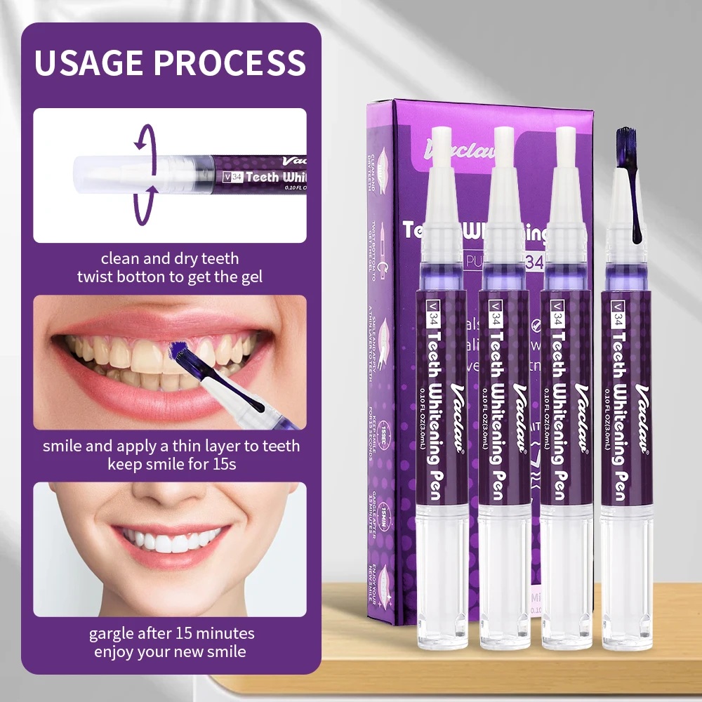 Vaclav V34 Purple Teeth Whiten - Teeth Whitening Gel Pen review and price