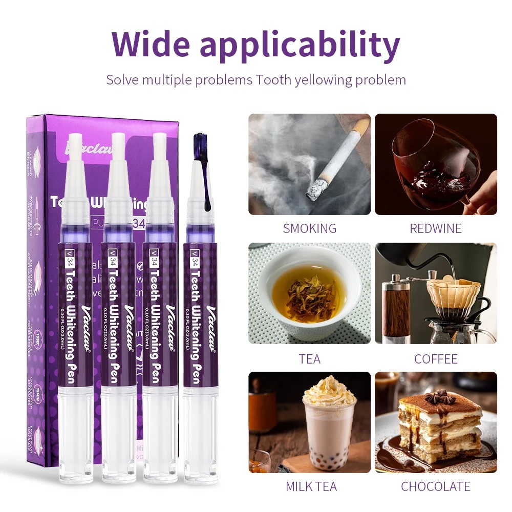 Vaclav V34 Purple Teeth Whiten - Teeth Whitening Gel Pen review and price